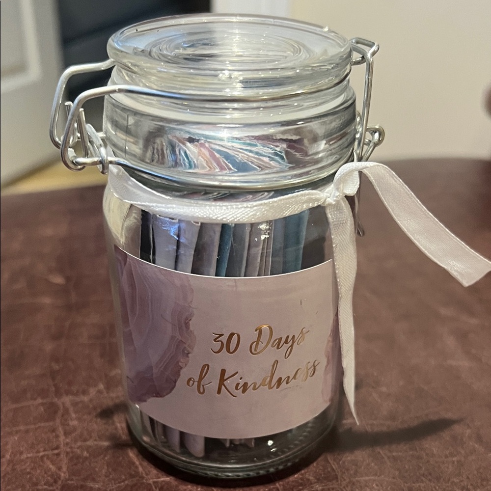 Glass Jar with 30 Days of Kindness Notes